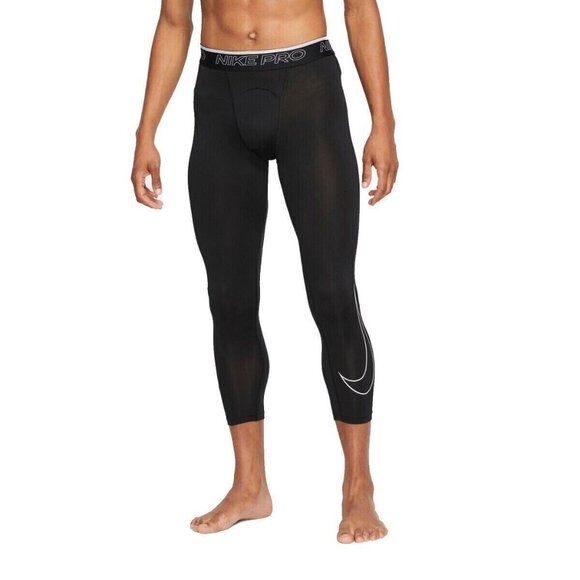 Nike Pro Men's Dri-FIT Black/White 3/4 Training Tights (DD1919-010)